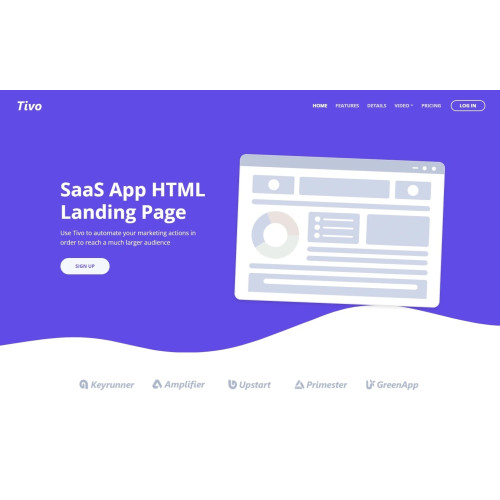 HTML CSS шаблон лендинга Tivo 2023