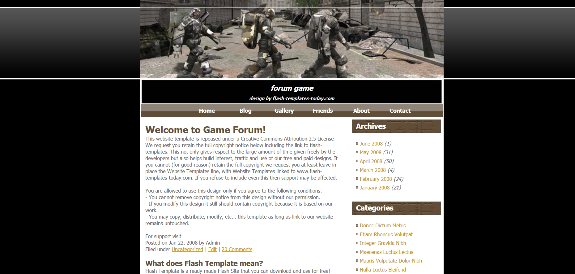 Шаблон сайта Игры №310